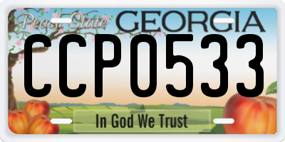 GA license plate CCP0533