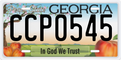 GA license plate CCP0545