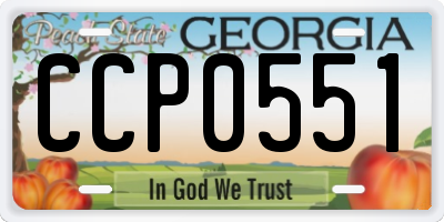 GA license plate CCP0551