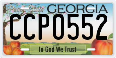 GA license plate CCP0552