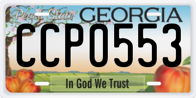GA license plate CCP0553