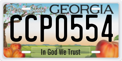 GA license plate CCP0554