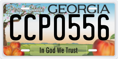 GA license plate CCP0556