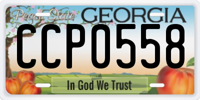 GA license plate CCP0558