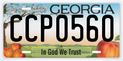 GA license plate CCP0560