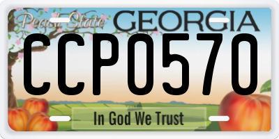 GA license plate CCP0570
