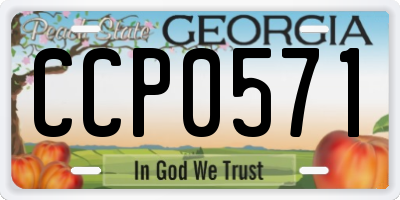 GA license plate CCP0571