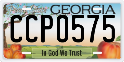 GA license plate CCP0575
