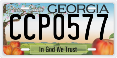 GA license plate CCP0577