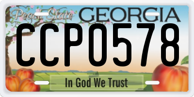 GA license plate CCP0578
