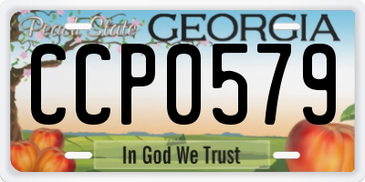 GA license plate CCP0579