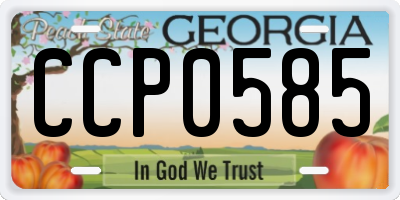 GA license plate CCP0585