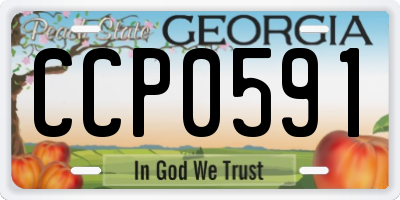 GA license plate CCP0591