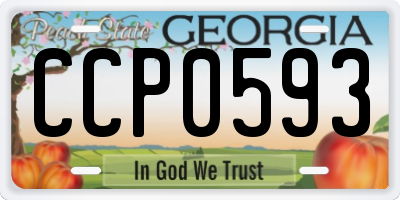 GA license plate CCP0593