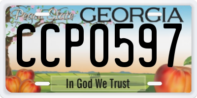 GA license plate CCP0597