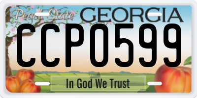 GA license plate CCP0599