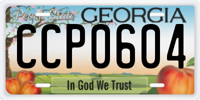 GA license plate CCP0604