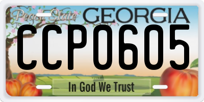 GA license plate CCP0605