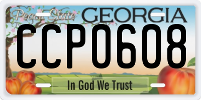 GA license plate CCP0608