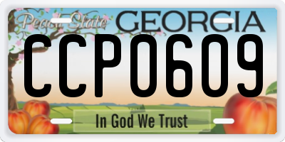 GA license plate CCP0609