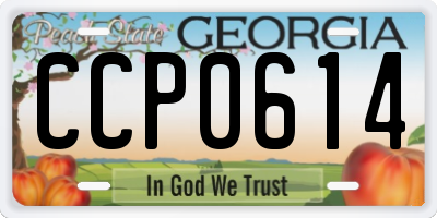 GA license plate CCP0614