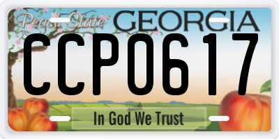 GA license plate CCP0617