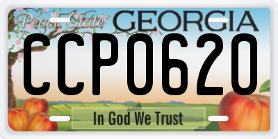 GA license plate CCP0620