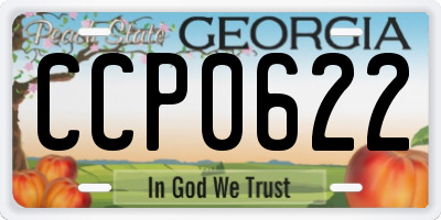 GA license plate CCP0622
