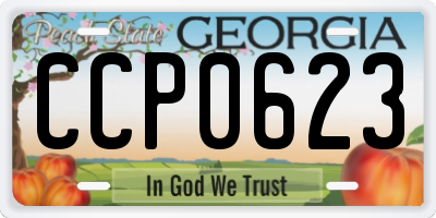 GA license plate CCP0623