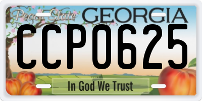 GA license plate CCP0625