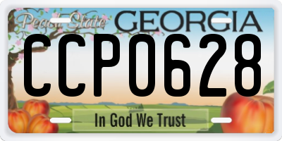 GA license plate CCP0628