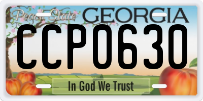 GA license plate CCP0630