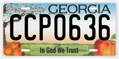 GA license plate CCP0636