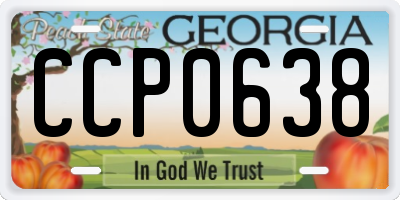 GA license plate CCP0638