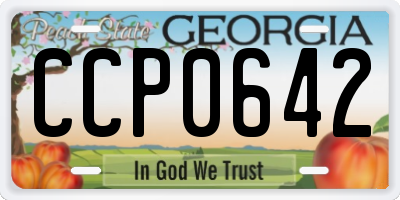 GA license plate CCP0642