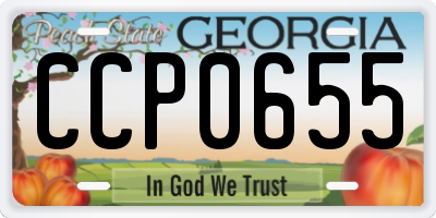 GA license plate CCP0655