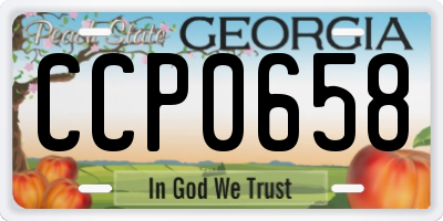 GA license plate CCP0658