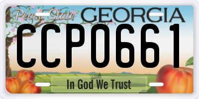GA license plate CCP0661
