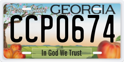 GA license plate CCP0674