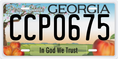 GA license plate CCP0675