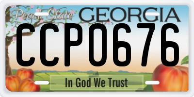 GA license plate CCP0676