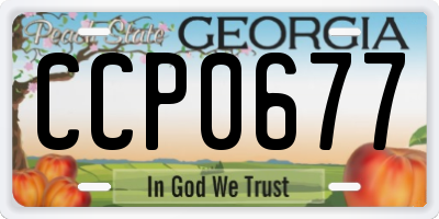 GA license plate CCP0677