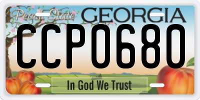 GA license plate CCP0680