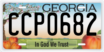GA license plate CCP0682