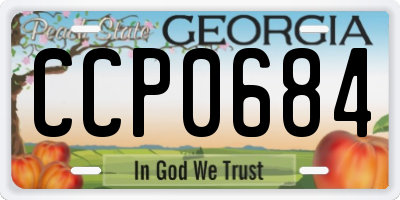 GA license plate CCP0684