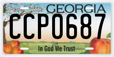 GA license plate CCP0687