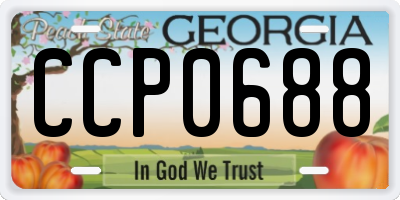 GA license plate CCP0688