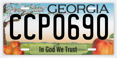 GA license plate CCP0690