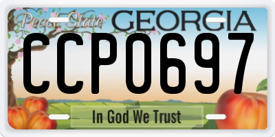 GA license plate CCP0697