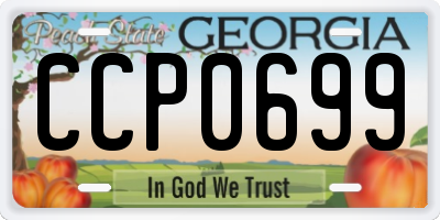 GA license plate CCP0699